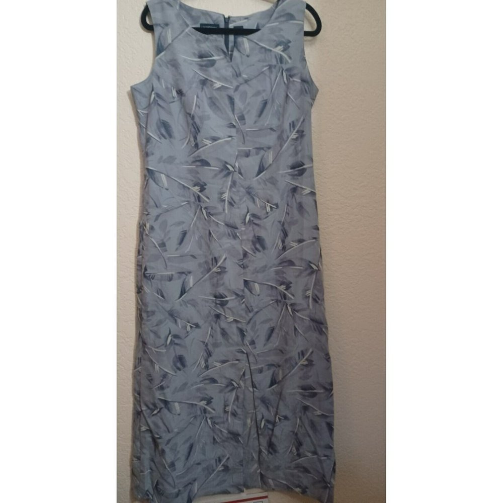 Liz Claiborne Lizsport Maxi Shift Dress Womens Size 12 Rayon Floral Front Slit